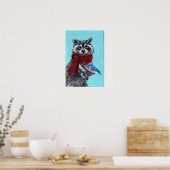 ブルーバードと冬のアライグマ ポスター (キッチン)