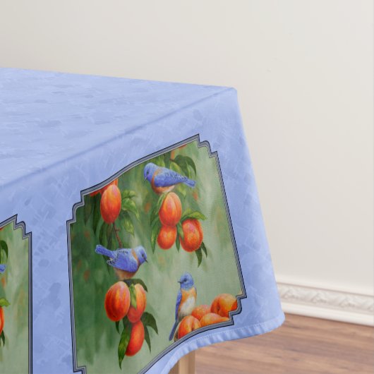 ブルーバードと桃の青 テーブルクロス (インサイチュ)