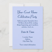 ブルーバードと桃の青 招待状 (裏面)