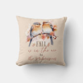 ブルーバードと秋のプレイドファミリー名装飾用クッション クッション (正面)