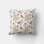 ブルーバードと花 クッション (裏面)