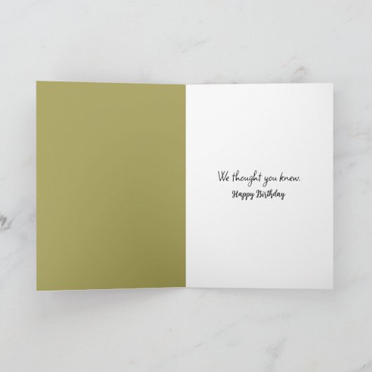 ブルーバードと誕生日の古いユーモア カード (内部)