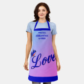 ブルーバードに愛パーソナライズされたする エプロン (着用した状態)