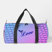 ブルーバードに愛パーソナライズされたする ダッフルバッグ (裏面)