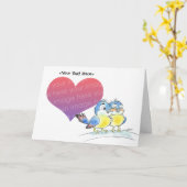 ブルーバードのカップルカードテンプレート カード (黄色い花)