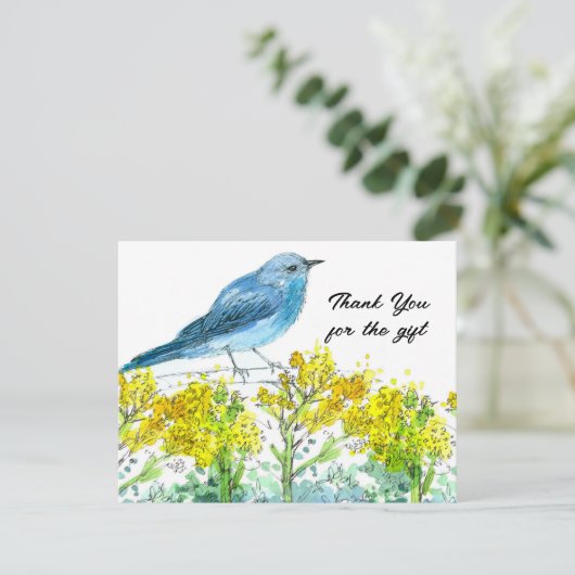 ブルーバードのギフトに感謝 サージブラッシュ サンキューカード (スタンド正面)