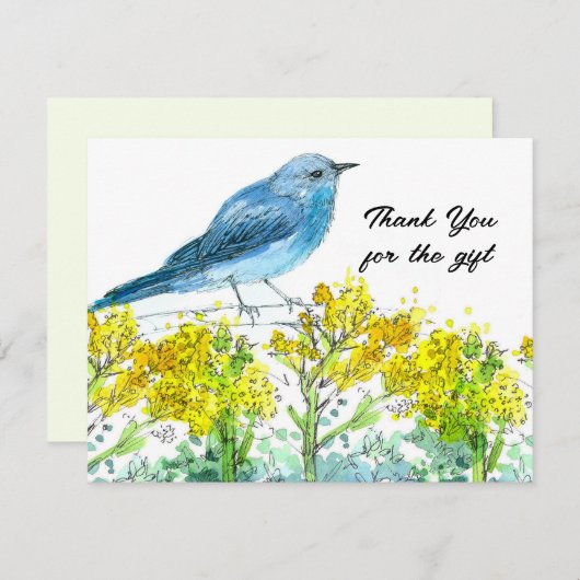 ブルーバードのギフトに感謝 サージブラッシュ サンキューカード (正面/裏面)
