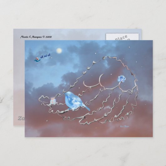 ブルーバードのクリスマス! シーズンポストカード (正面/裏面)