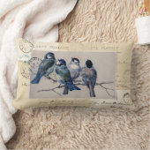 ブルーバードのフランスのな郵便はがきの枕 ランバークッション (ブランケット)