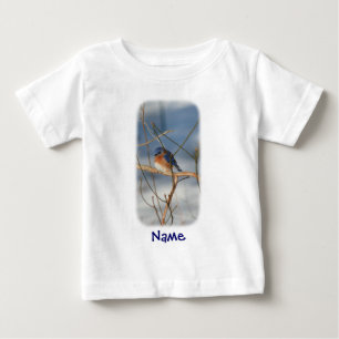 ブルーバードのモノグラム 名前入り ベビーTシャツ