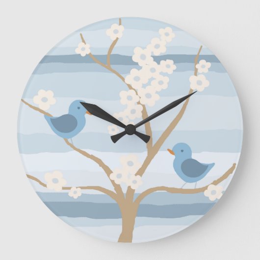 ブルーバードの木の時計 ラージ壁時計 (正面)