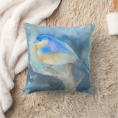 ブルーバードの水彩画の芸術の枕 クッション (ブランケット)