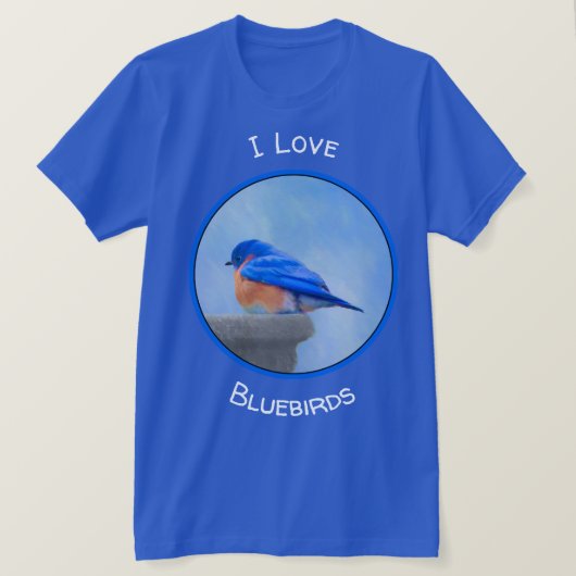 ブルーバードの絵画-元の鳥の芸術 Tシャツ (デザイン正面)