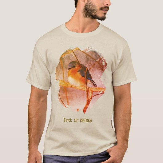 ブルーバードの自然アート オーダーメイド  Tシャツ (正面)