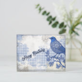 ブルーバードの誕生日コラージュ ポストカード (スタンド正面)