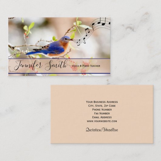 ブルーバードの音楽の先生の名刺 名刺 (正面/裏面)