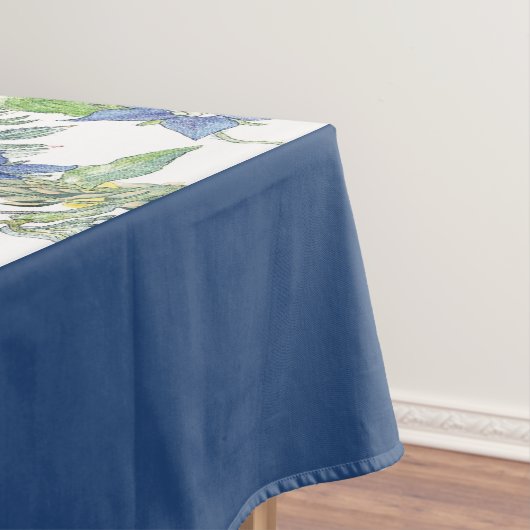 ブルーバードの鳥のスイセンのるりぢさによってはテーブルクロスが開花します テーブルクロス (インサイチュ)