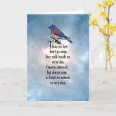 ブルーバードの"そう愛された"詩 カード (黄色い花)