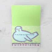 ブルーバードまたはピアノバースデー・カード カード (内部)