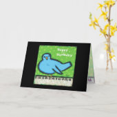 ブルーバードまたはピアノバースデー・カード カード (黄色い花)