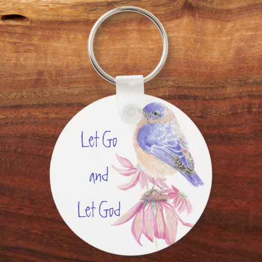 ブルーバードやる気を起こさせる、行って神の引用文 キーホルダー (正面)