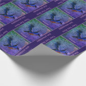 ブルーバードアニマルアートパーソナライズされた ラッピングペーパー (角)