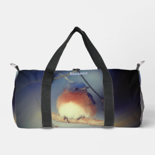 ブルーバードアニマルパーソナライズされた自然 ダッフルバッグ