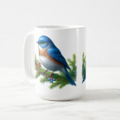 ブルーバードアンドベリーホリデーモチーフ コーヒーマグカップ (正面左)