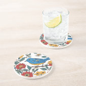 ブルーバードアンドワイルドフラワーフォークアート コースター (側面)