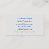 ブルーバードインツリーブランチハート離れピンク色 名刺 (裏面)