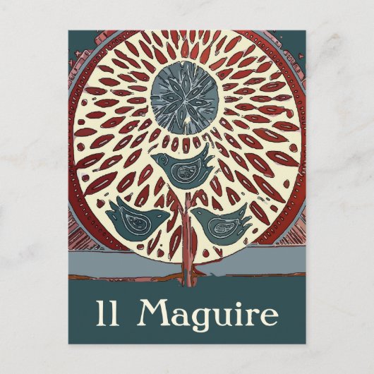 ブルーバードインツリー抽象芸術11マグワイア ポストカード (正面)