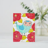 ブルーバードインレッド春ガーデンアートアーティスト ポストカード (スタンド正面)