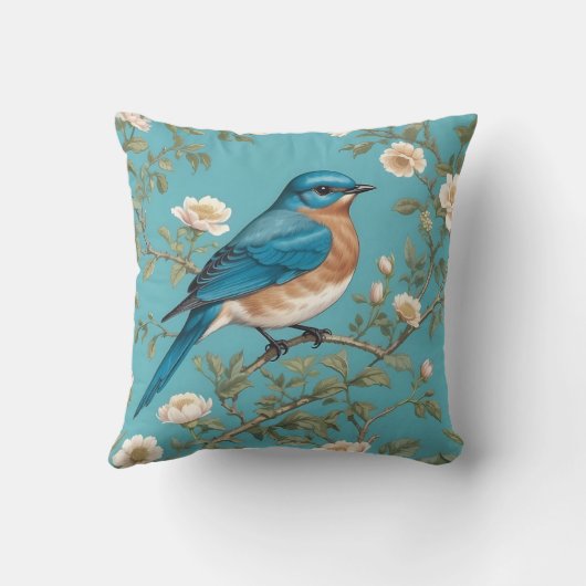 ブルーバードウィリアムインスパイアモリスターコイ クッション (裏面)