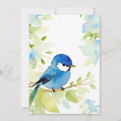 ブルーバードウォーターカラー誕生日 招待状 (裏面)