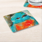 ブルーバードウォーター色紙コースター スクエアペーパーコースター (アングル)