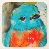 ブルーバードウォーター色紙コースター スクエアペーパーコースター (正面)