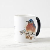 ブルーバードウォーター色鉛筆画 モーフィングマグカップ (正面右)