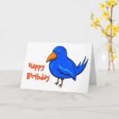 ブルーバードオブハピネス誕生日 カード (黄色い花)