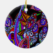 ブルーバードオブパラダイスブラックオーナメント セラミックオーナメント (裏面)