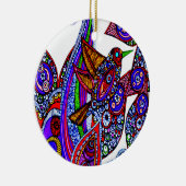 ブルーバードオブパラダイスホワイトオーナメント セラミックオーナメント (右)