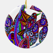 ブルーバードオブパラダイスホワイトオーナメント セラミックオーナメント (裏面)