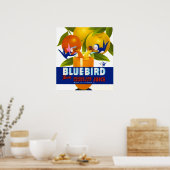 ブルーバードオレンジジュースヴィンテージポスター ポスター (キッチン)