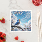 ブルーバードオンさくらんぼツリーブランチ スタンダードカクテルナプキン (インサイチュ)