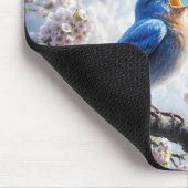 ブルーバードオンさくらんぼツリーブランチ マウスパッド (コーナー)