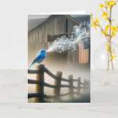 ブルーバードオンファームフェンス カード (黄色い花)