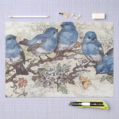 ブルーバードオンブランチバタフライヴィンテージデコパージュ 薄葉紙 (クラフト)