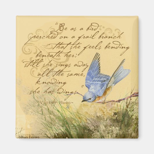 ブルーバードオンブランチ&ビクトルヒューゴ引用文 マグネット (正面)
