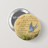 ブルーバードオンブランチ&ヴィクターヒューゴ引用文 缶バッジ (正面&裏面)