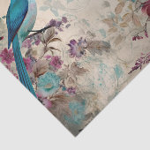 ブルーバードカラフルフローラ背景の分離 薄葉紙 (詳細)