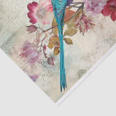 ブルーバードカラフルフローラ背景の分離 薄葉紙 (詳細)